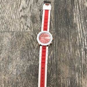 Red & white Geneva watch